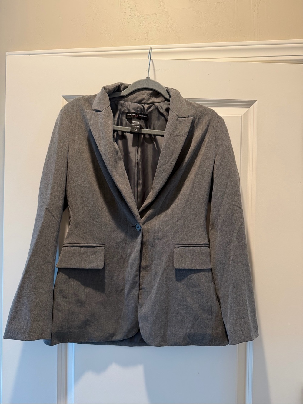 New York & Company Gray Women's Single-Button Blazer